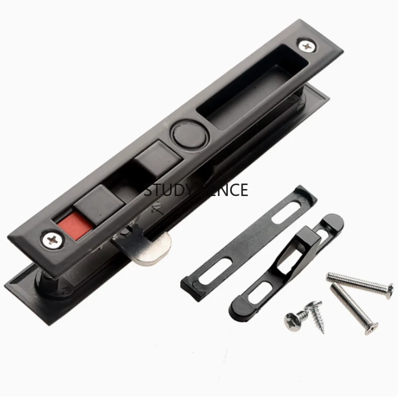 1 Set of Aluminum Alloy Old-fashioned Double-sided Hook Lock Kitchen Bathroom Balcony Sliding Door and Window Long Strip Lock