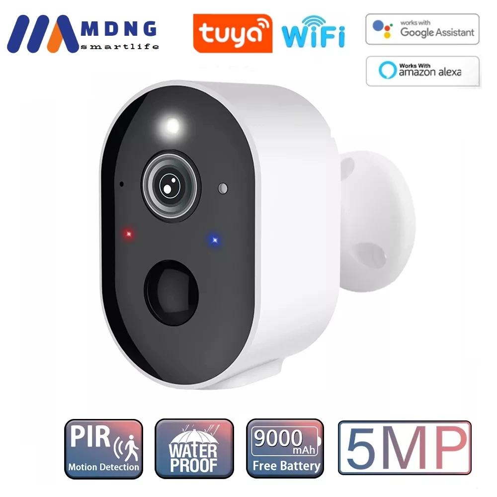 5MP Tuya Smart Spotlight Surveillance Built in Battery WiFi Camera Wireless Outdoor Waterproof Cam CCTV Security Video IP Camer