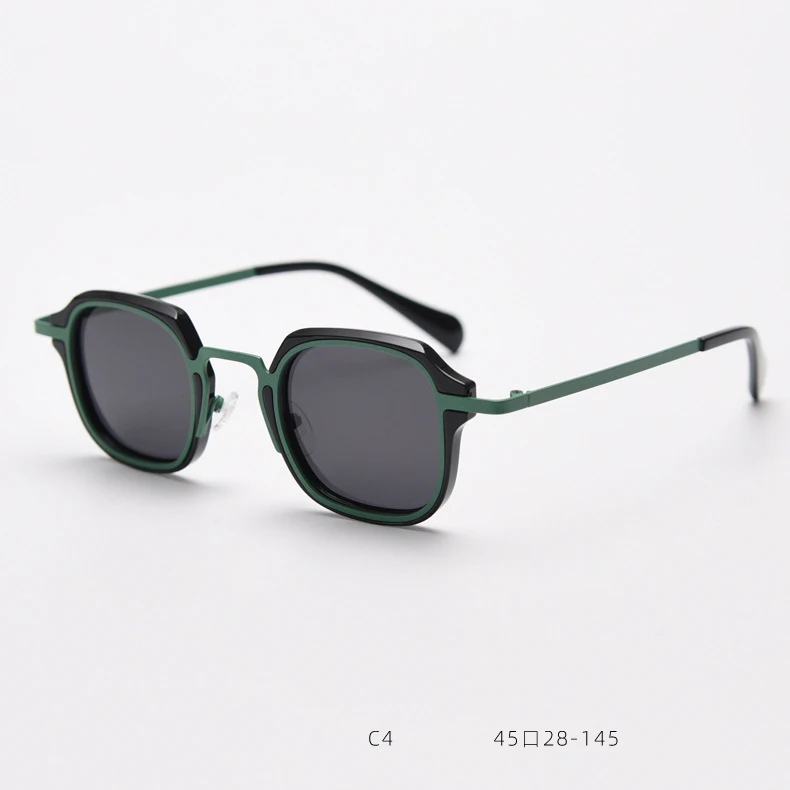 55689 Vintage Polygonal Polarisierte Sonnenbrille Mode Persönlichen Stil Punk Sonnenbrille UV400 Shades Weibliche Schwarz Oculos