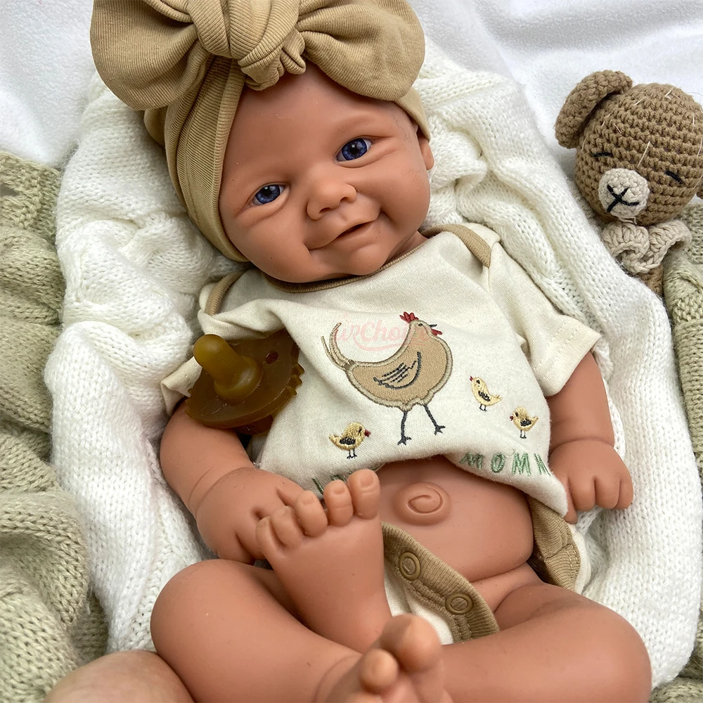 17 pulgadas cuerpo completo de silicona renacido bebé niña y niño Vivienne hecho a mano de alta calidad muñeca renacimiento realista para la colección de artista