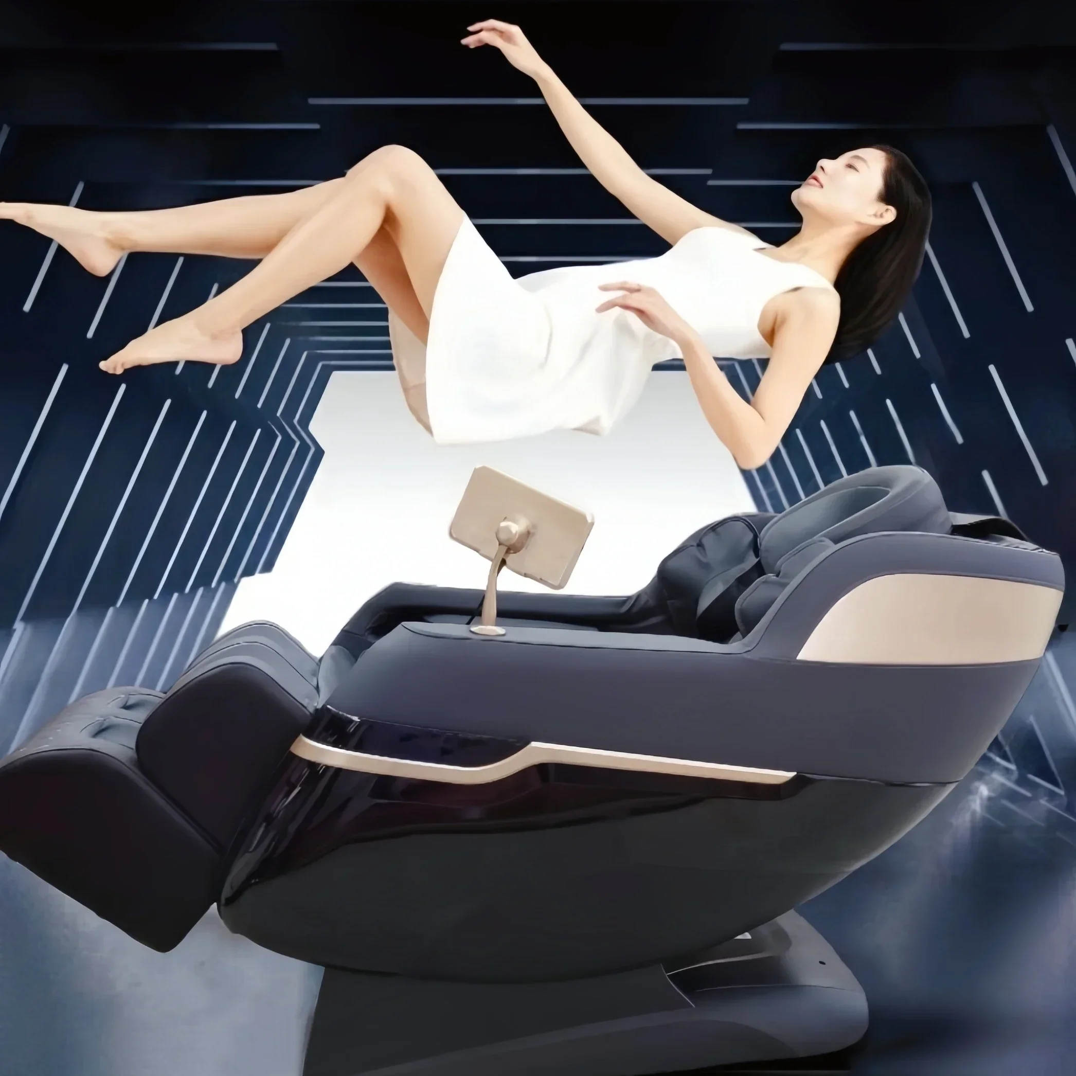 Massage Chair Gravity 3d Calf Full Body Massage Seat Chair Vibrating Smart Terapy 8 Roller