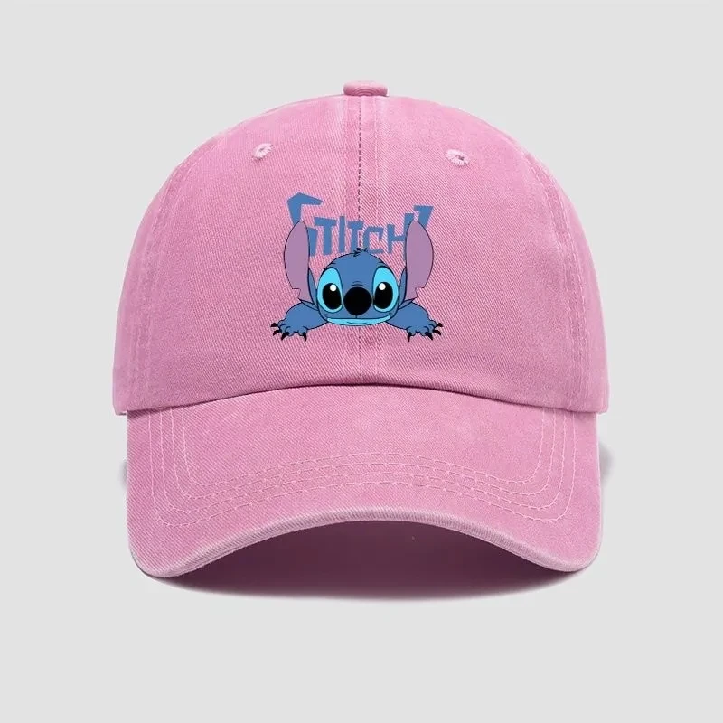 Disney Stitch Casual Hat Kawaii Anime Figures Baseball Caps Breathable Snapback Sun Hats Adjustable Peaked Cap Unisex Kids Gifts