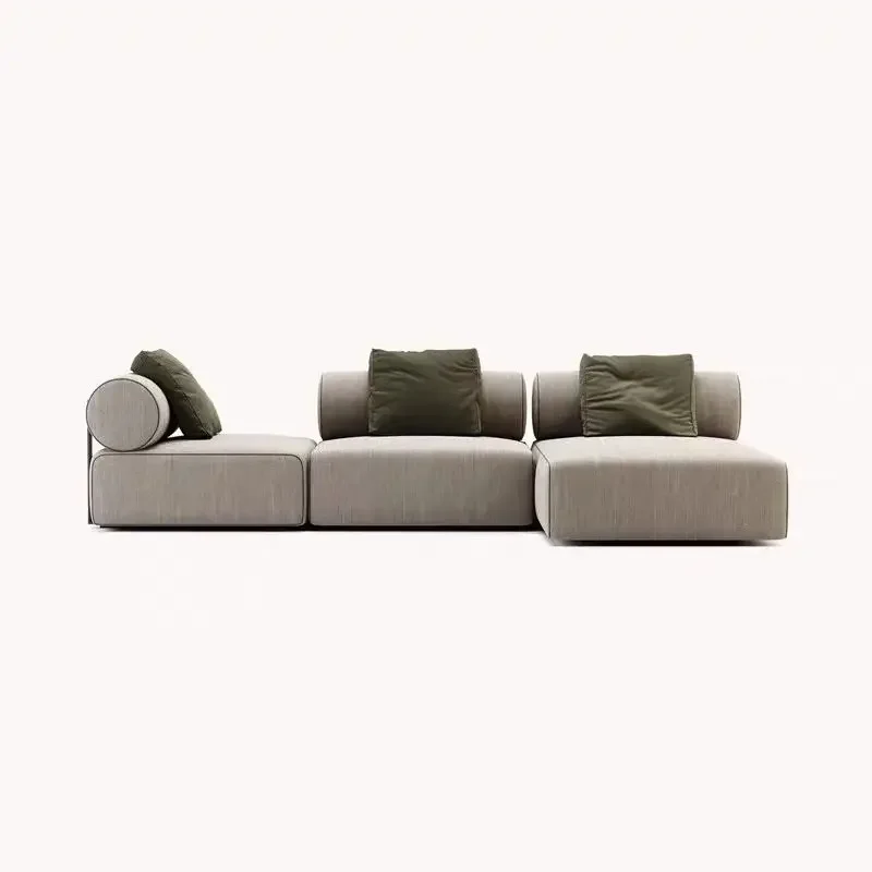 wabi-sabi retro module fabric sofa, living room tofu module combination creative sofa