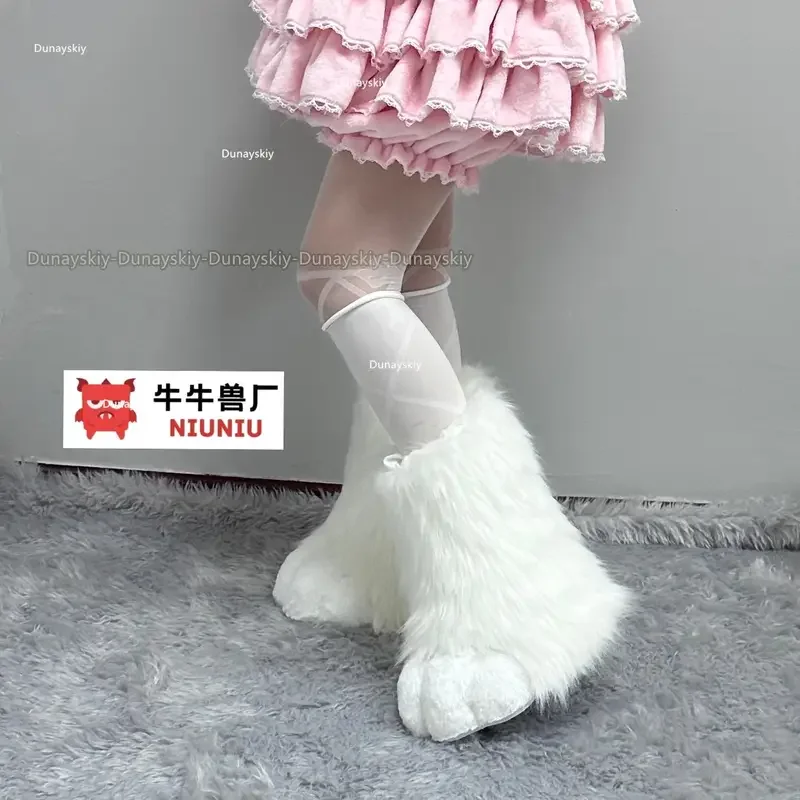 Fursuit Cosplay Paw Shoes Akcesoria Furry Cosplay Rubbit Cat Boots Cute Fluffy Animal Manga Party Cos Wearable Unisex Costume