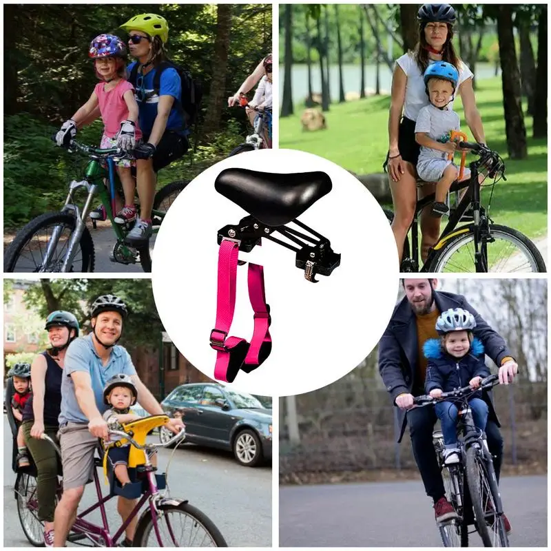 Front Mounted Child Bike Seat Detachable Kids Bike Seat Front Mount Portable Bicycle Child Safety Seat Thick Padded Seat With