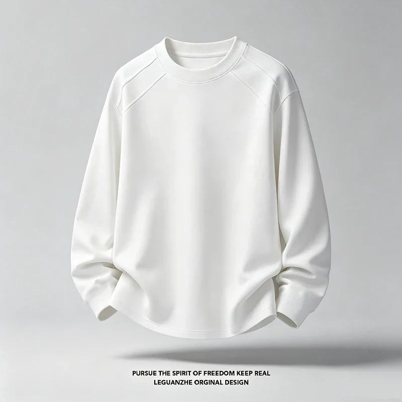 Men Crew Neck Raglan Sleeve Long Sleeve T Shirt Loose Fit Solid Color Soft Fabric Casual Basic Daily Tops view 3