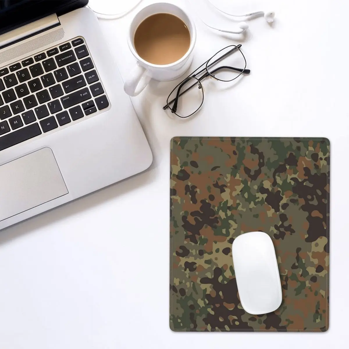 Splintertarn German WW Camouflage Army Military Camo Mouse Pad Gamer PC Laptop Mats Keyboard Desk Mat 7x9 in 22x18 cm