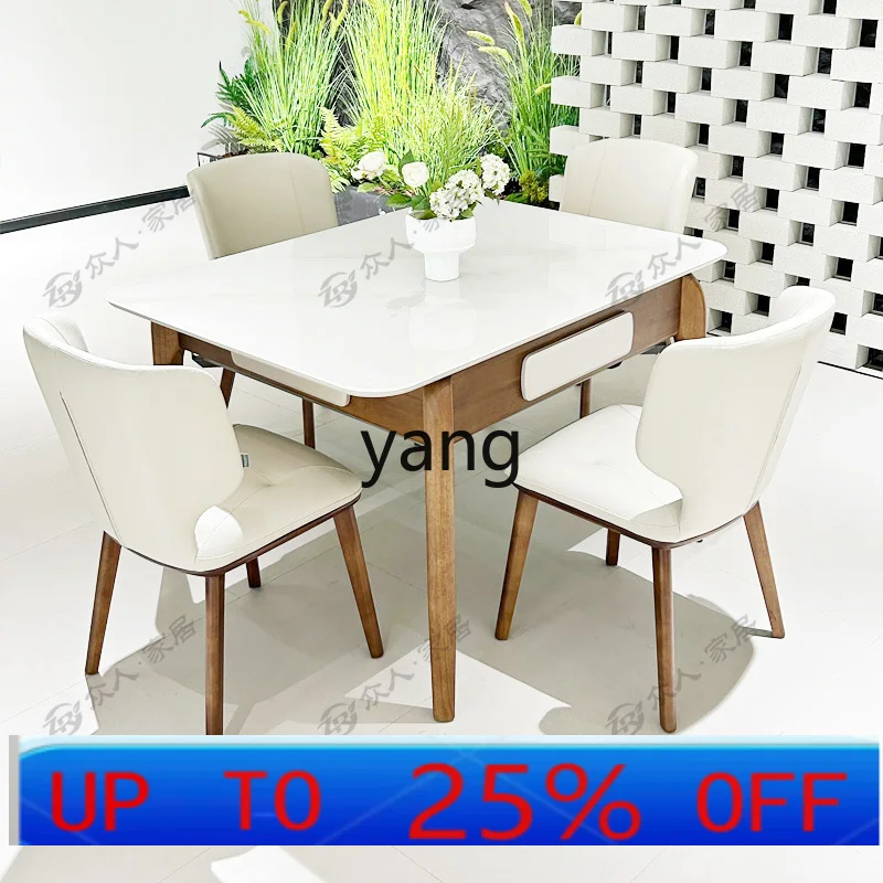 yjq Chinese light luxury solid wood mahjong table dining table dual-purpose automatic mahjong machine integrated