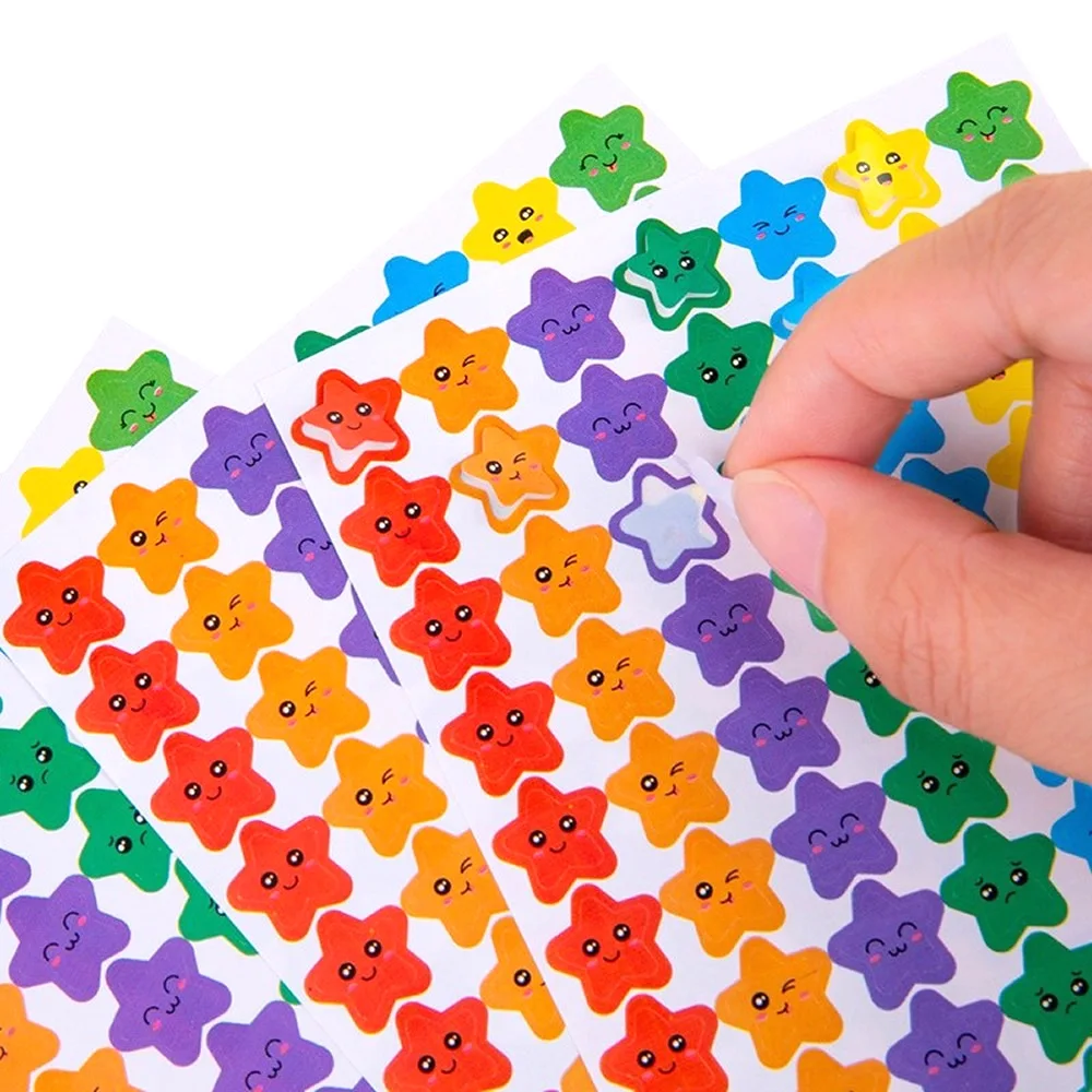 4200 Lembar Paket Stiker Tanda Hadiah Hati/Lingkaran/Bintang DIY Stiker Alat Tulis Koper Skateboard Dekorasi Mainan Hadiah Laptop Ponsel