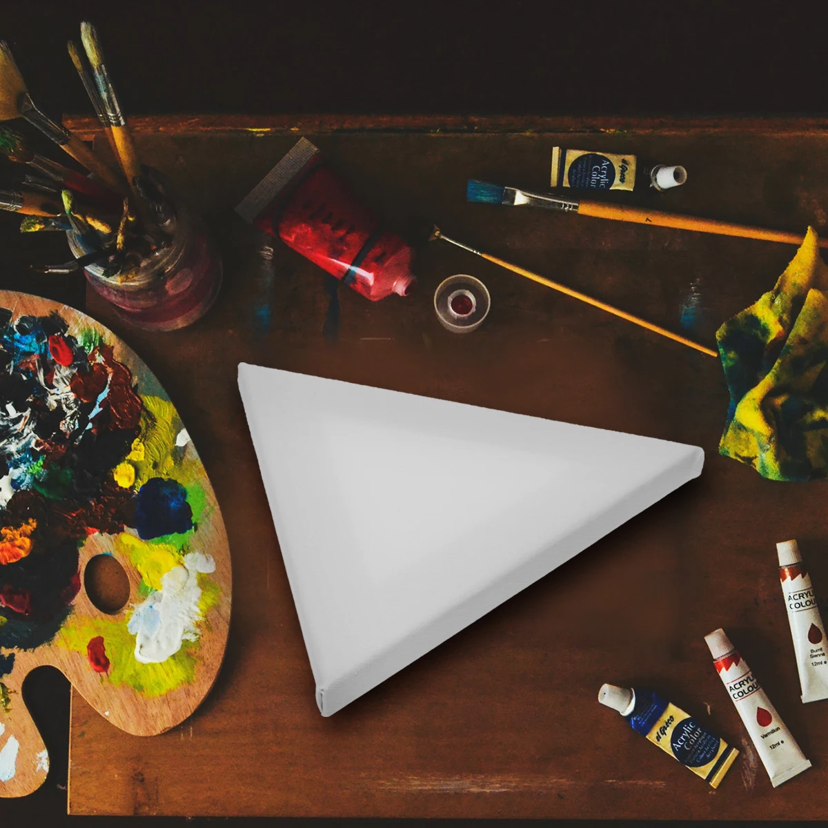 

2PCS Oil Panel Canvas Oil Painting Panel Drawing Board Cotton Irregular Creative Students Art Craft Mini Wooden Paint