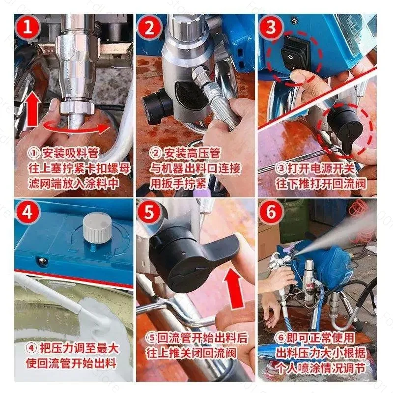495 Brushless High Pressure Airless Sprayer 2500W 2.5L/min Wall Coating Paint Spraying Machine for Home Decoration