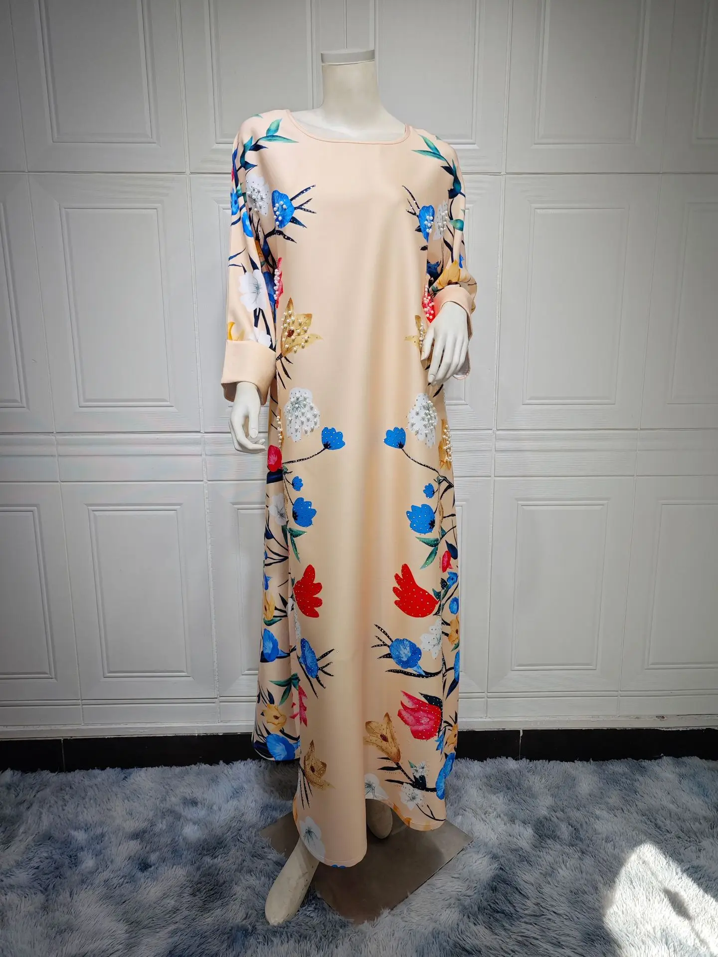 Arabie dubaï Abaya Robe musulmane femmes mode impression Robe Jalabiya turquie caftan maison invité Robe Musulman Robe longue robes
