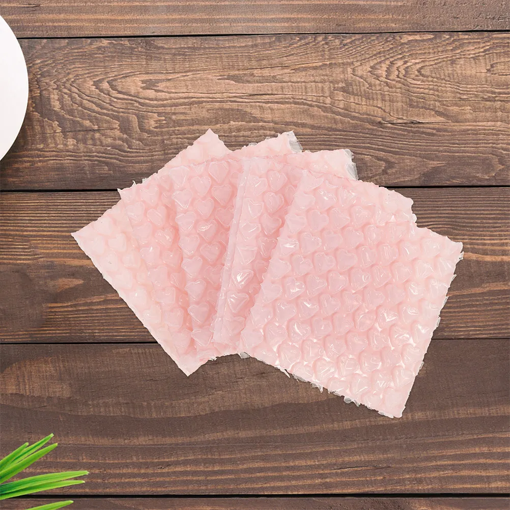 100Pcs Heart-Shaped Bubble Mailer Pouches PP Material Cushioning Shipping Bags for Glassware Electronics Ceramics Moving Packing