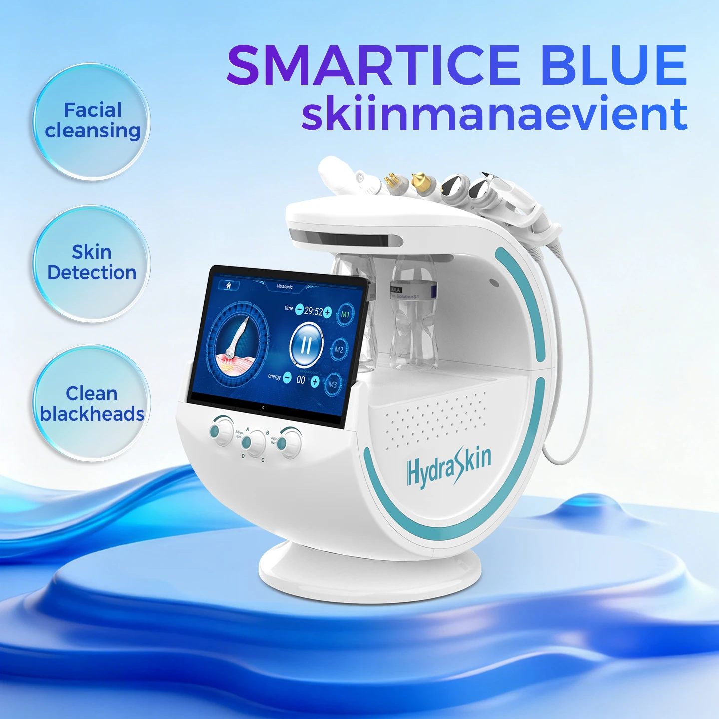 

7 in 1 Beauty Salon Equipment Face Deep Cleaning Peeling Lifting Cold Hammer Bubble Release Oxygen Hydra Machine Skin Analyzer
