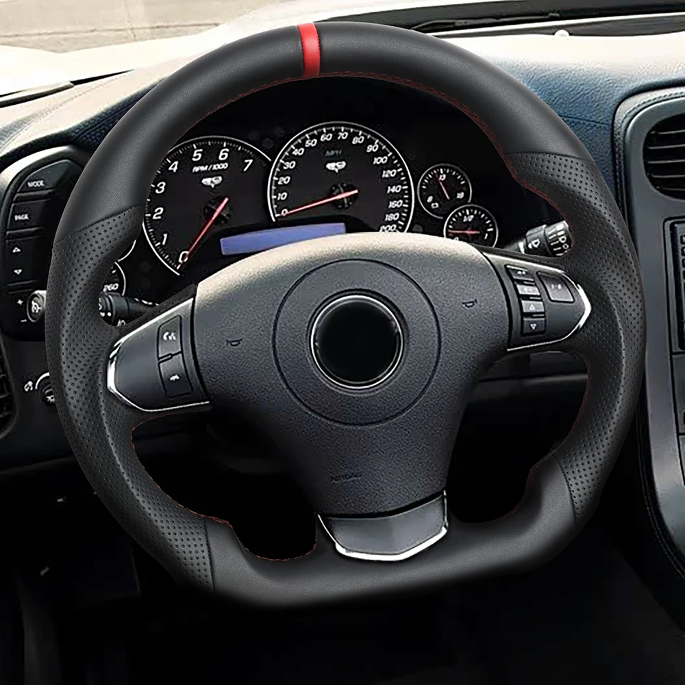 Full Leather D-Type Steering Wheel With Paddle Shifter Holes Fit For Chevrolet Corvette C6 Z06 ZR1 2012-2013