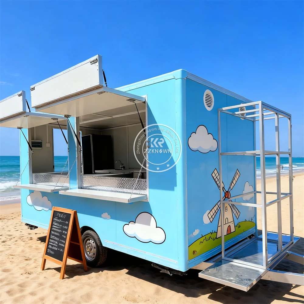 

Consession Catering Trailer Food Trailer Fully Equipped Mobile Ice Cream Cart Street Coffee Food Truck With Full Kitchen