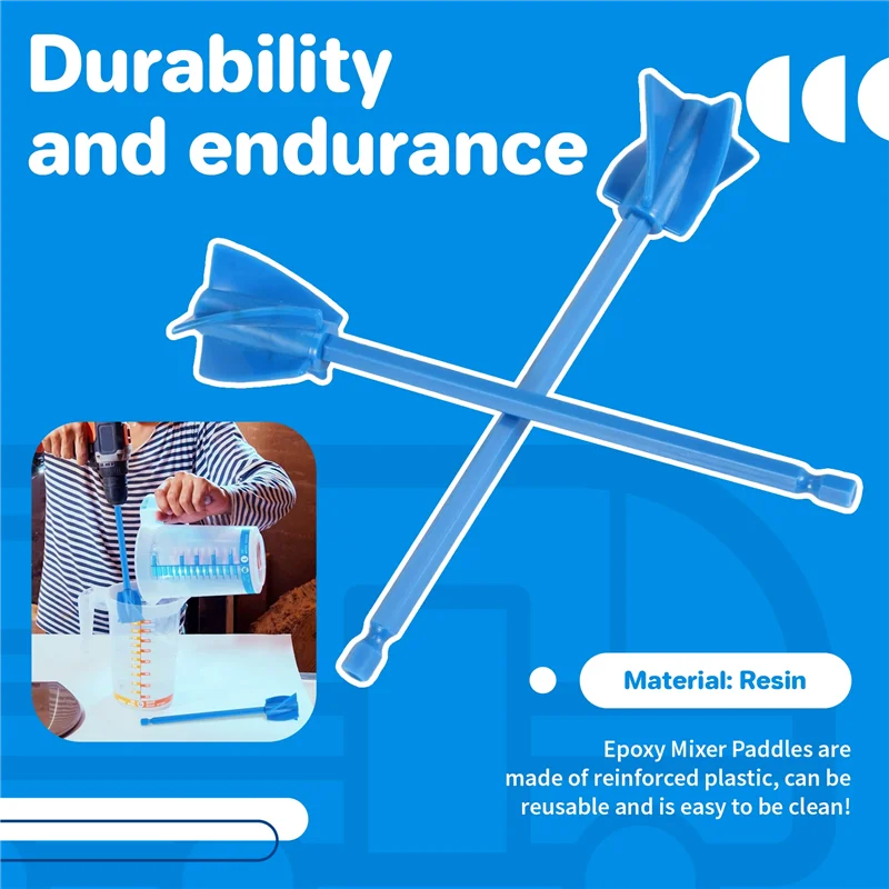 B47B-лопасти для смешивания смолы, насадка для эпоксидного смесителя для дрели, многоразовый миксер для краски, для эпоксидной смолы, глазури, силикона