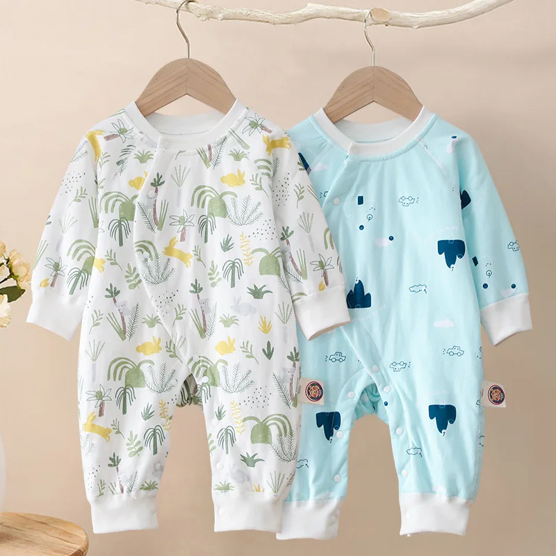 Winter Baby Sleepwear Cartoon Print Newborn Baby Sleeping Bag Baby One Piece Jumpsuit Cotton Toddler Pajamas Crawling Clothes