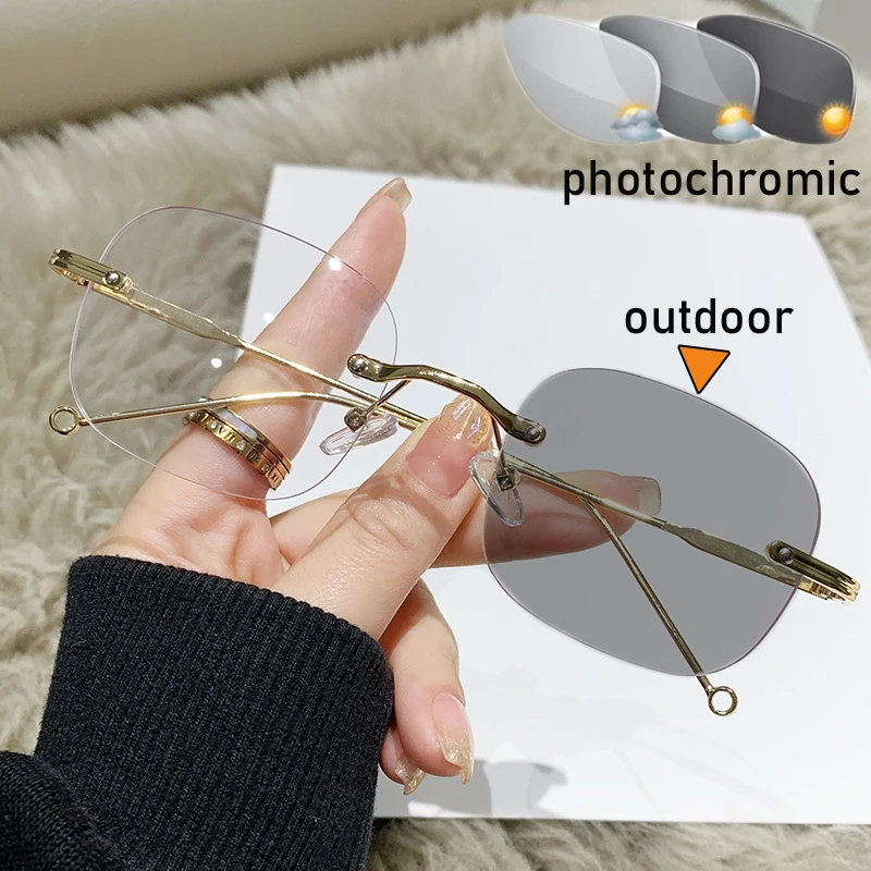 

Photochromic Myopia Glasses for Men Women Outdoor Blue Light Blocking Sunglasses Finished Optical Minus Eyeglasses 0 To -4.0