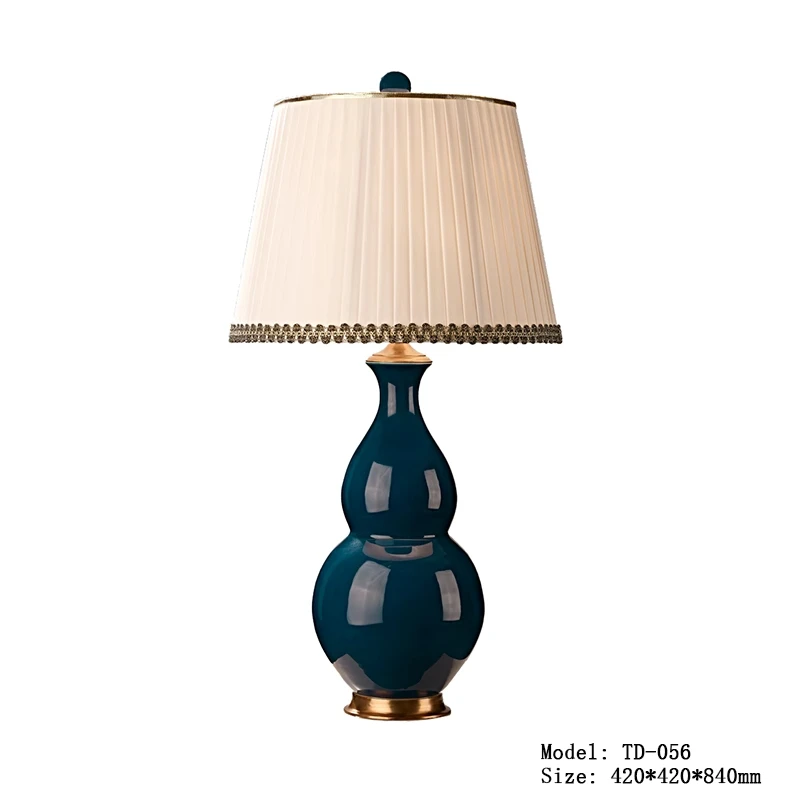 

ceramics, copper gourd table lamps, villa bedroom bedside lamps, living room decorative lamps, Chinese feng shui lamps