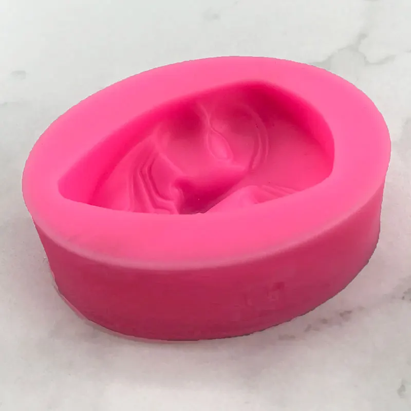 ผู้ใหญ่หน้ากากการ์ตูนแม่พิมพ์ซิลิโคน DIY ช็อกโกแลตแม่พิมพ์อาหารวัสดุความปลอดภัย Fondant เค้กตกแต่งสบู่แม่พิมพ์เครื่องมือ