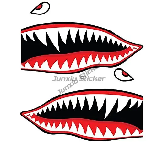 Large Size Shark Teeth Cartoon Sticker Waterproof Decoration Graffiti Motorcycle Mailbox Yacht Refrigerator Computer Decor Decal