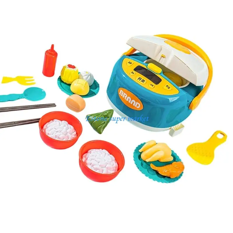 090B Interactive Cooking Pretend Play Kitchen Toy with Cold Steams Effect and Sound for Kids Early Learning Educational Toy