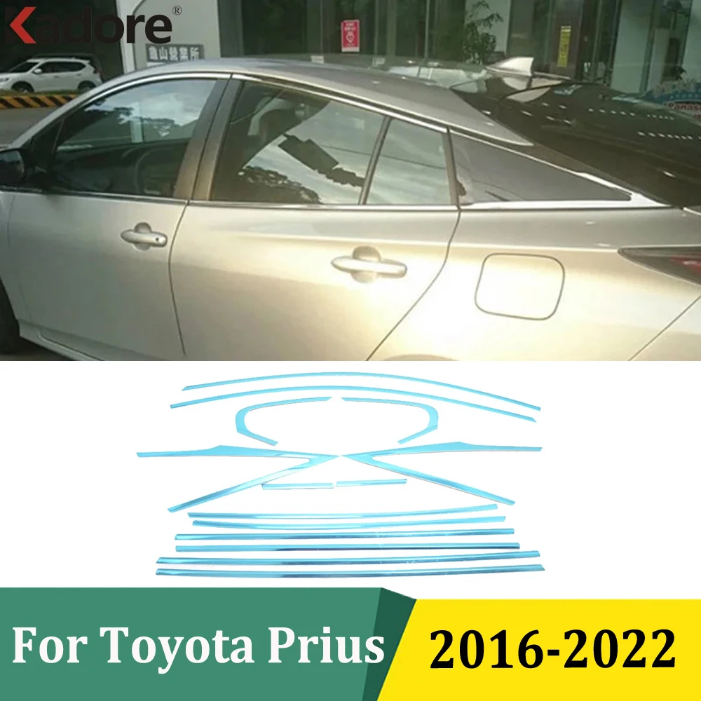 

For Toyota Prius 2016 2017 2018 2019 2020 2021 2022 Stainless Steel Window Frame Moulding Cover Trim Car-styling Accessories