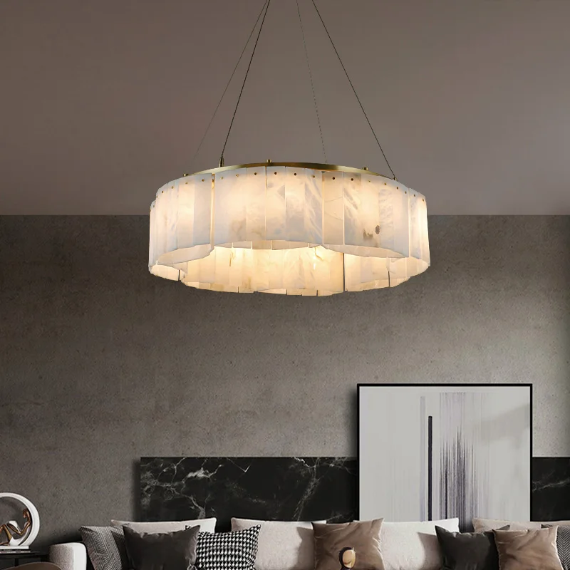Minimalist Villa Living Room Dining Table Brass Marble Chandelier Modern Bedroom Cloakroom Foyer Pendant Ligh