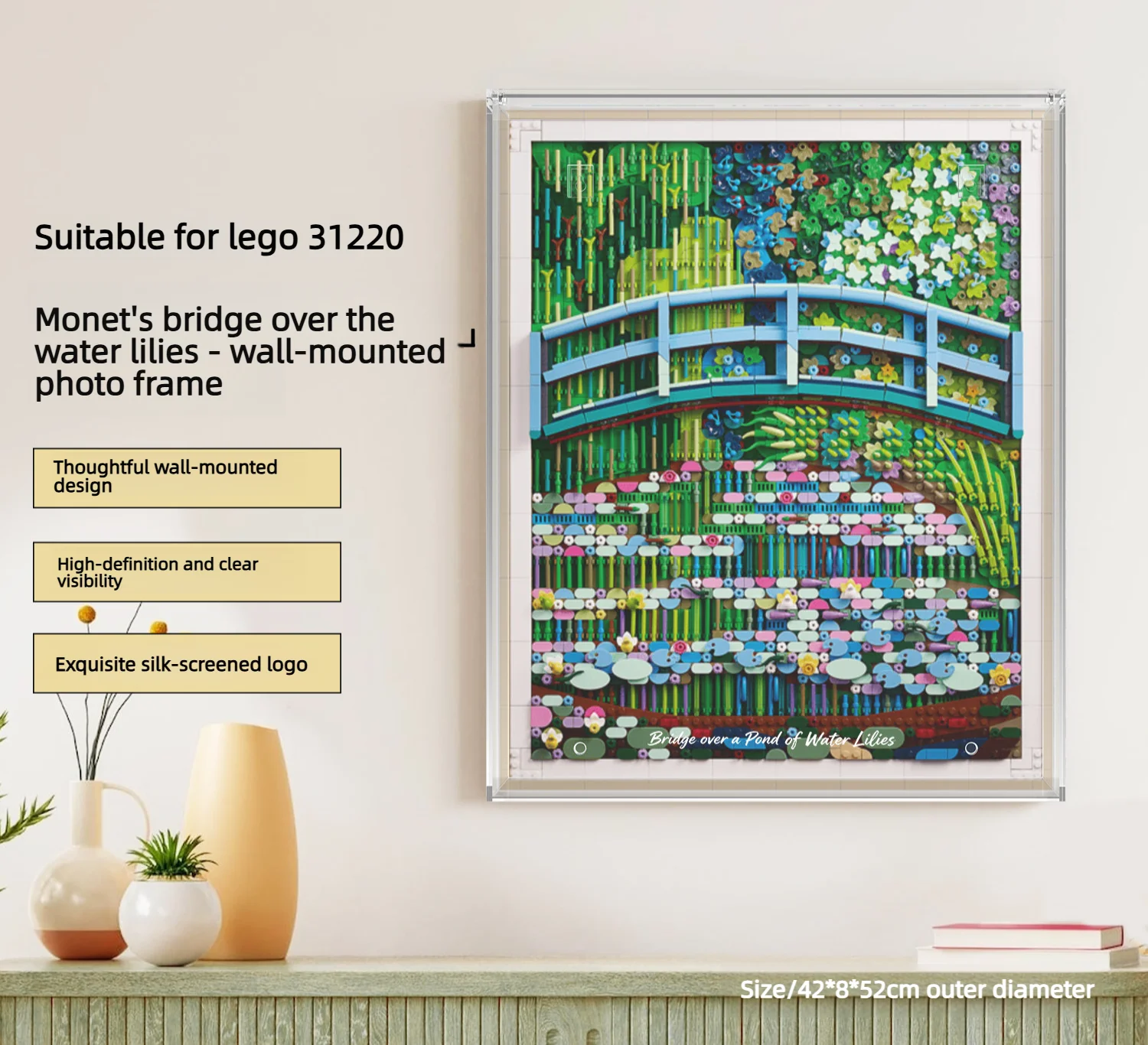Acrylic display case applicable to the lego 21333 Van Gogh's Starry Night Display Box, Transparent Dust-Proof Wall Hanging Frame - view 2