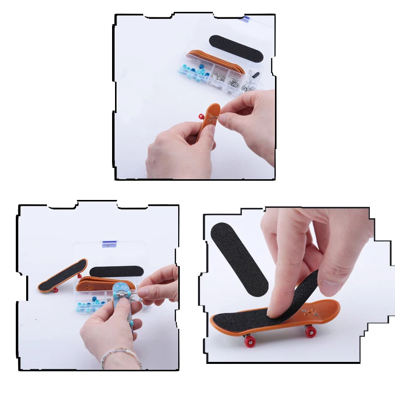 Mini Finger Skateboard Toy Set pour garçons, Stents Fingers Skate, Creative Novelty Cartoon, Classic DIY Toys, Gifts, 4 PCs, 5PCs