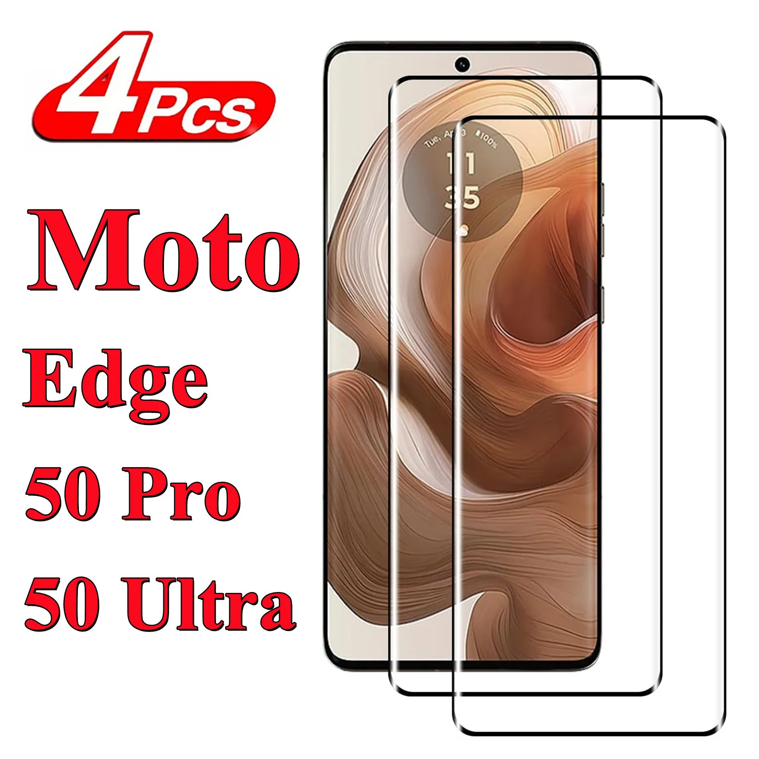 1/4Pcs For Mote Edge 50 Pro Full coverage curved toughened glass Motorola Edge 50 Ultra Screen Protector Glass