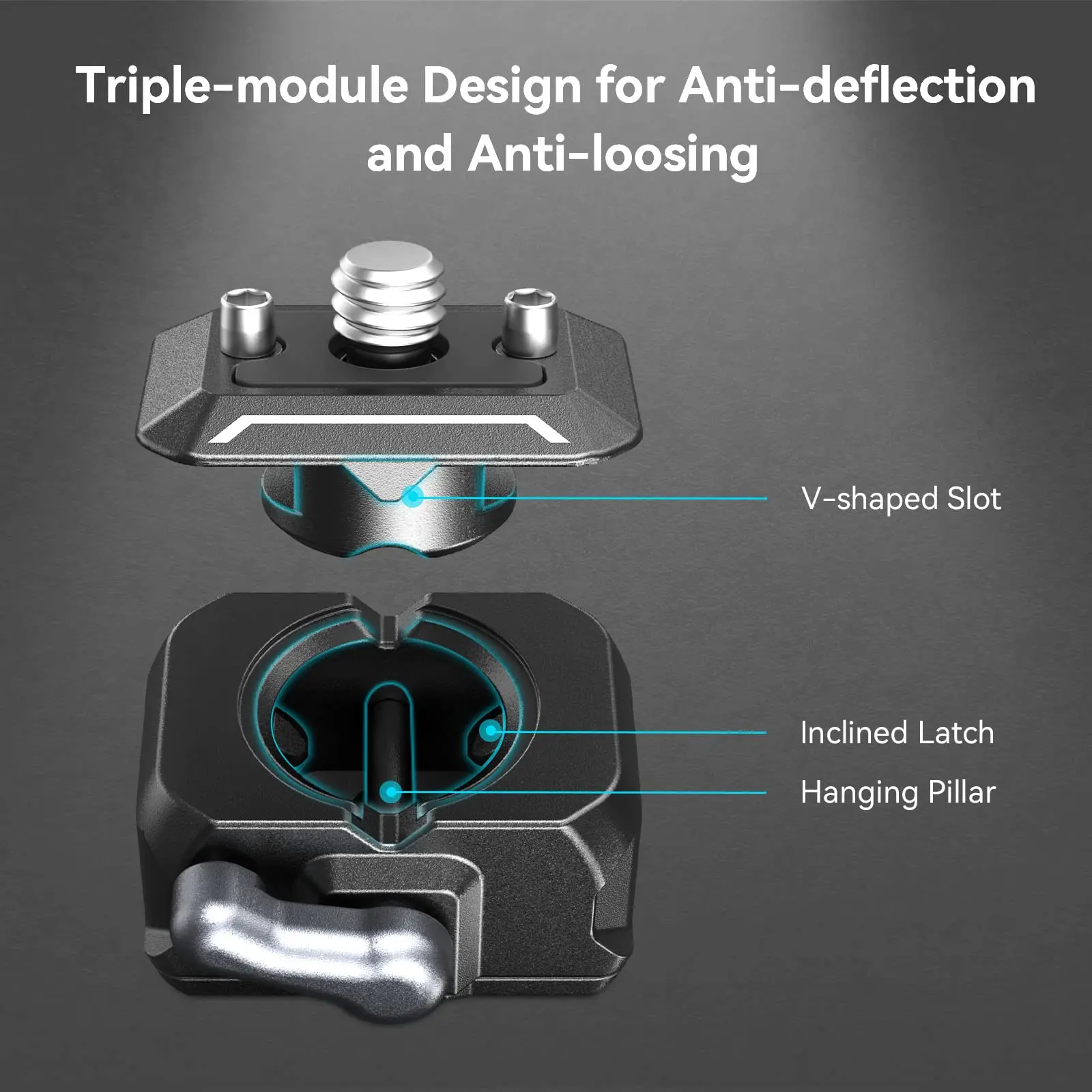 SmallRig Drop-in HawkLock Universal Mini Quick Release Clamp and Plate QR Plate Tripod Mount Adapter for Canon for Sony Camera