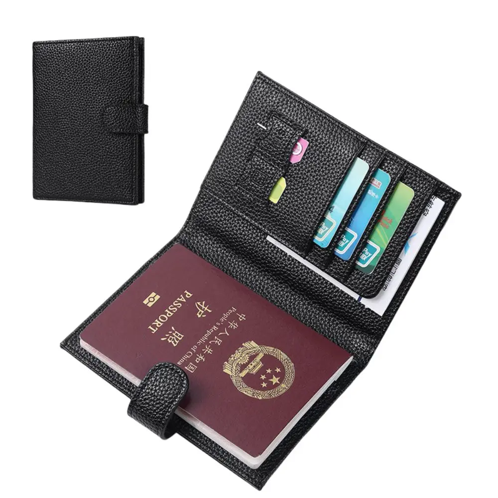 Waterproof Passport Cover with SIM Card Slots Card Case Airplane Check-in Leather Passport Holder Ticket Folder Coin Purse