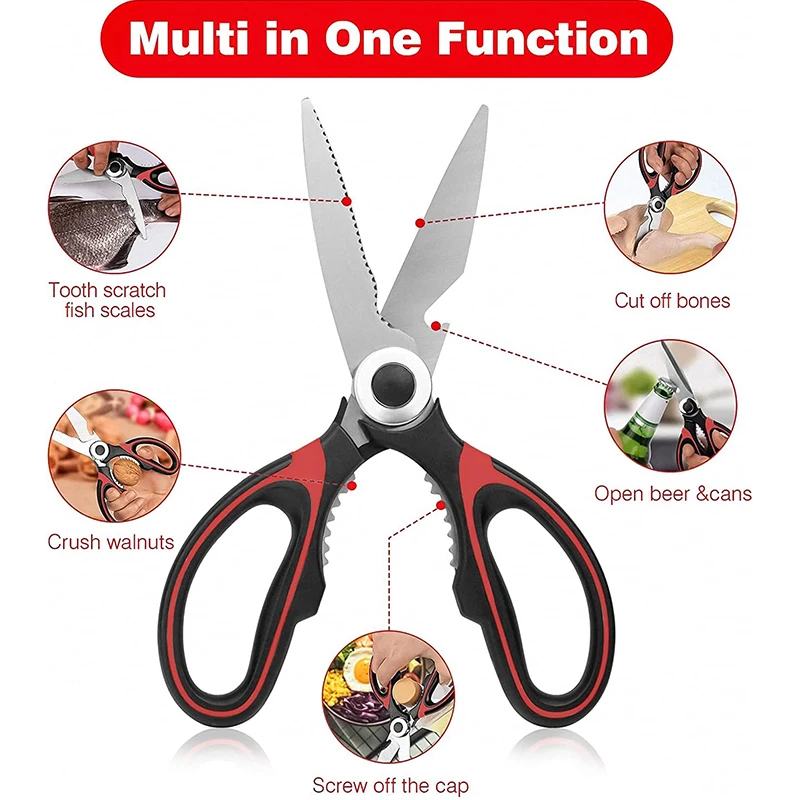 Heavy Duty Kitchen Shears With Protective Sheath Kitchen Meat Scissors Cooking Scissors For Chicken Poultry Fish Herbs