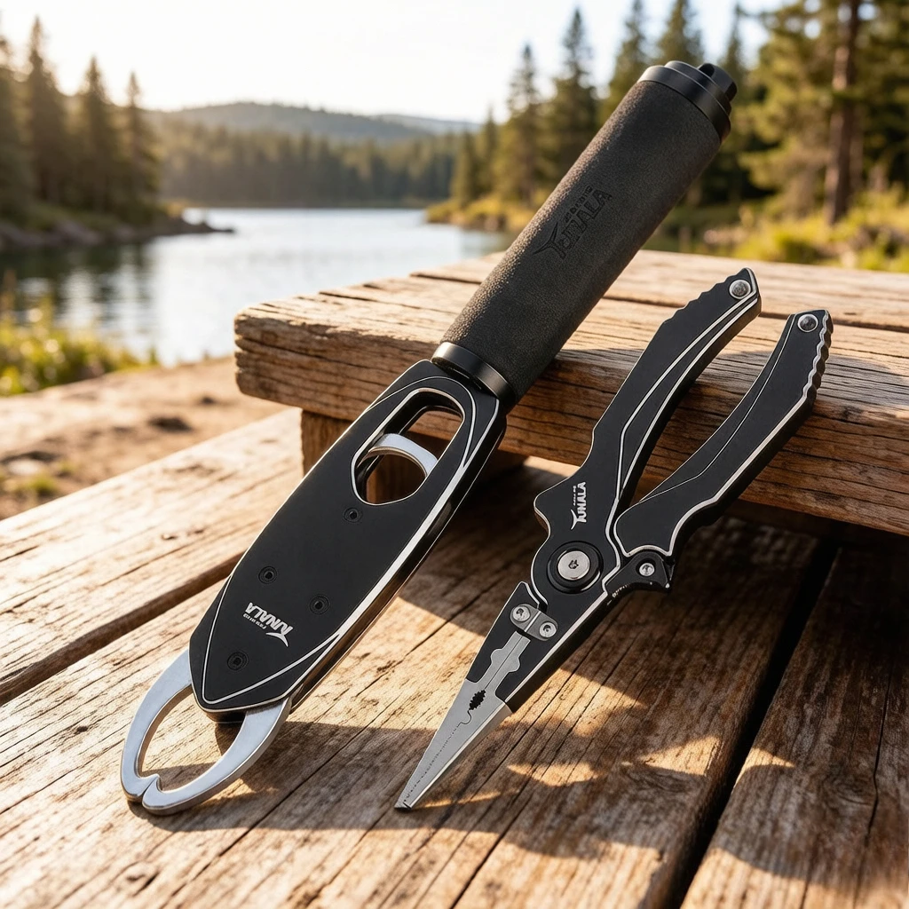 Aluminum Alloy Fish Gripper with Scale, Multifunctional Long Nose Fishing Pliers Set, Corrosion-Resistant Rust-Proof for Anglers