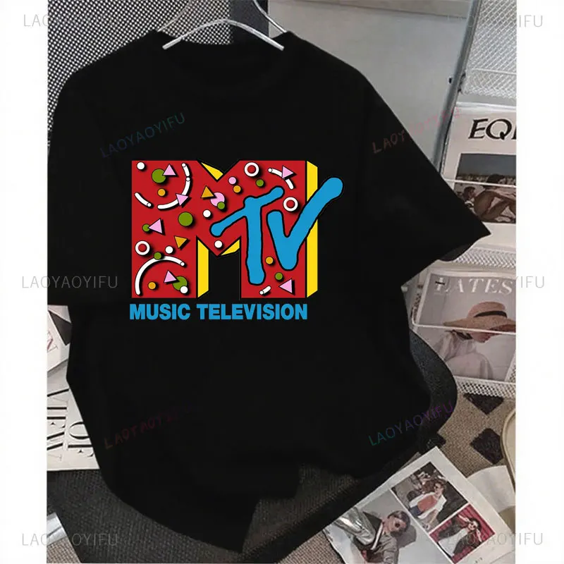 الموسيقى التلفزيون ليوبارد نمط الجرافيك بلايز خمر 80s 90s MTV الشارع الشهير س الرقبة قصيرة الأكمام طباعة المحملة رائجة البيع الملابس #1