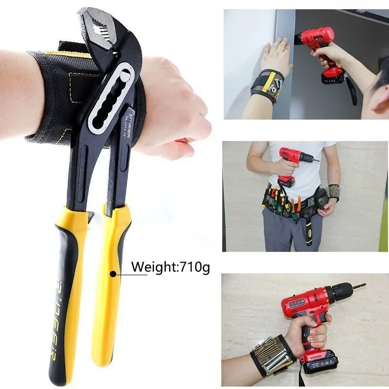 1pc Magnetic Wrist Support Band with Strong Magnets for Holding Screws Nail Bracelet Belt Support Chuck Sports Magnetic Tool Bag