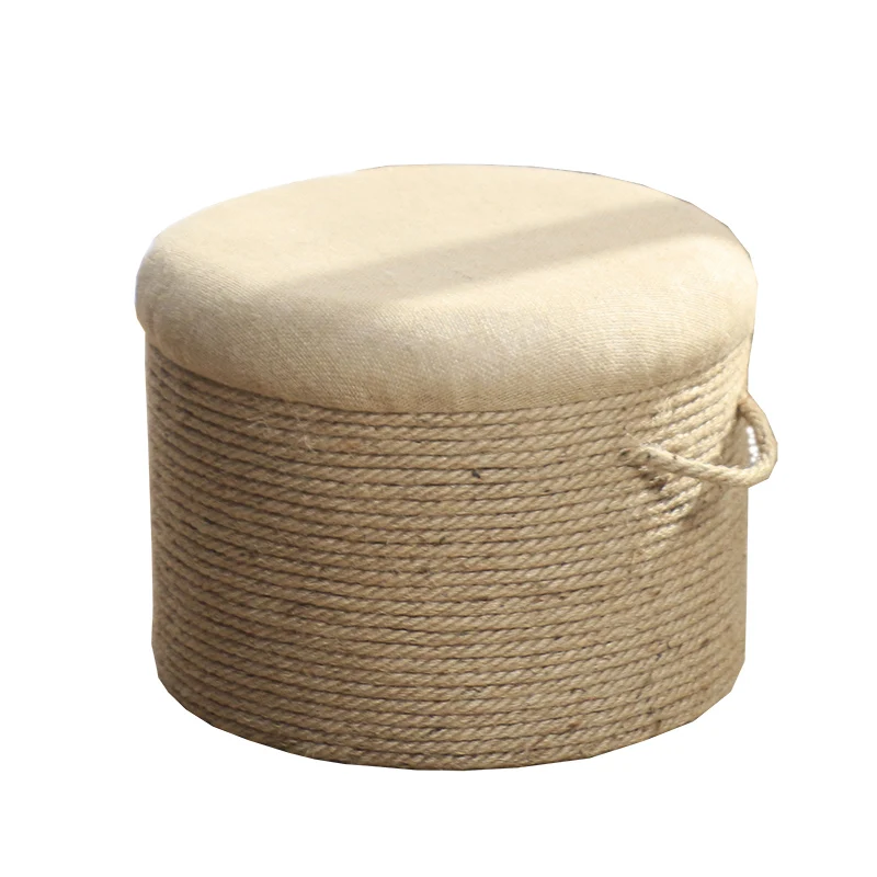 

Hemp rope small stool living room low adult sofa bench pier sitting pier round household linen balcony stool