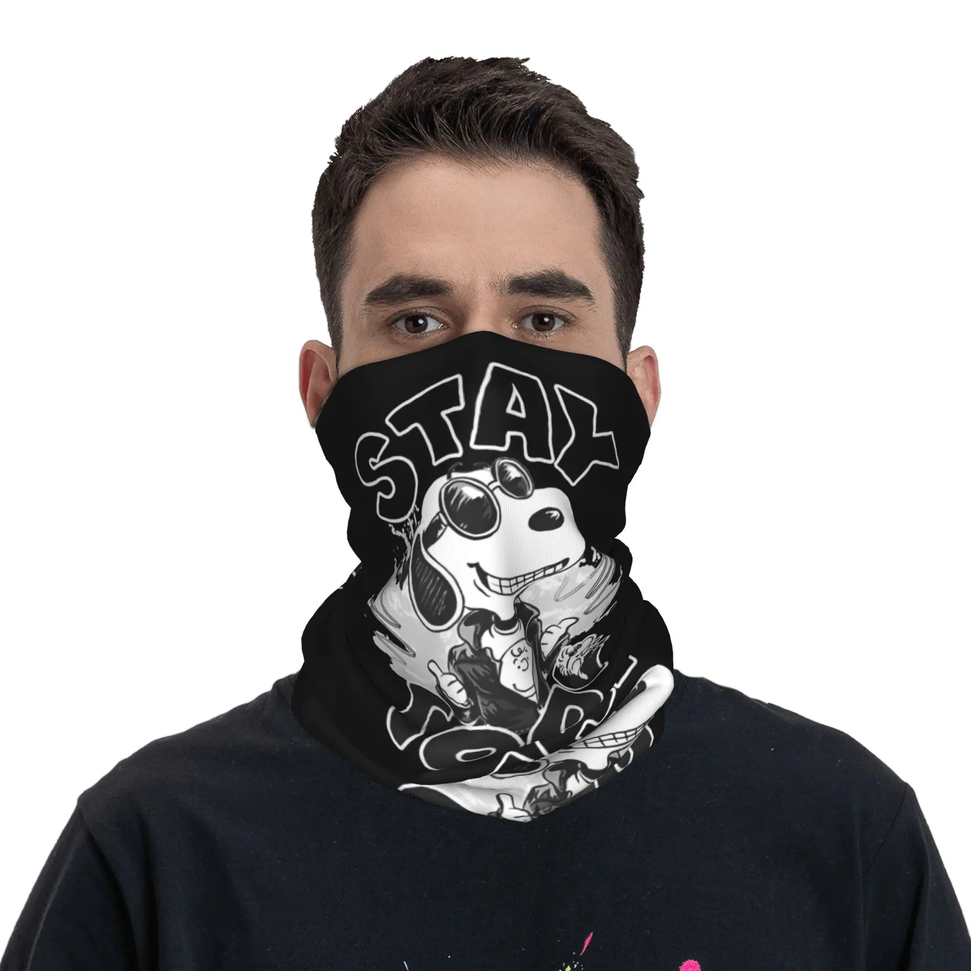 Snoopys Bandana Neck Gaiter Printed  Mask Scarf Warm Face Mask Riding for Men Women Adult Winter