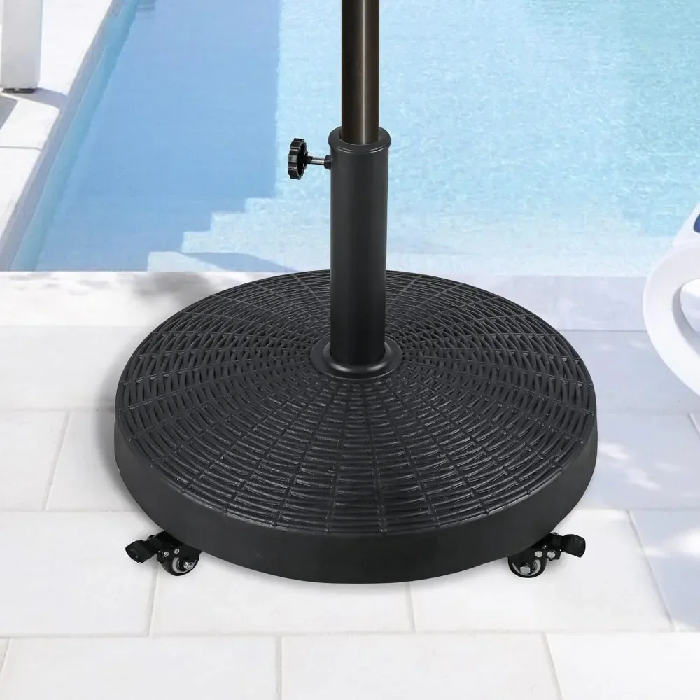 

Patio Umbrella Base 52lbs,Heavy Duty Umbrella stand with Wheels for Outdoor 1.5''~1.89'' Market Umbrella,Weighted Base for Patio