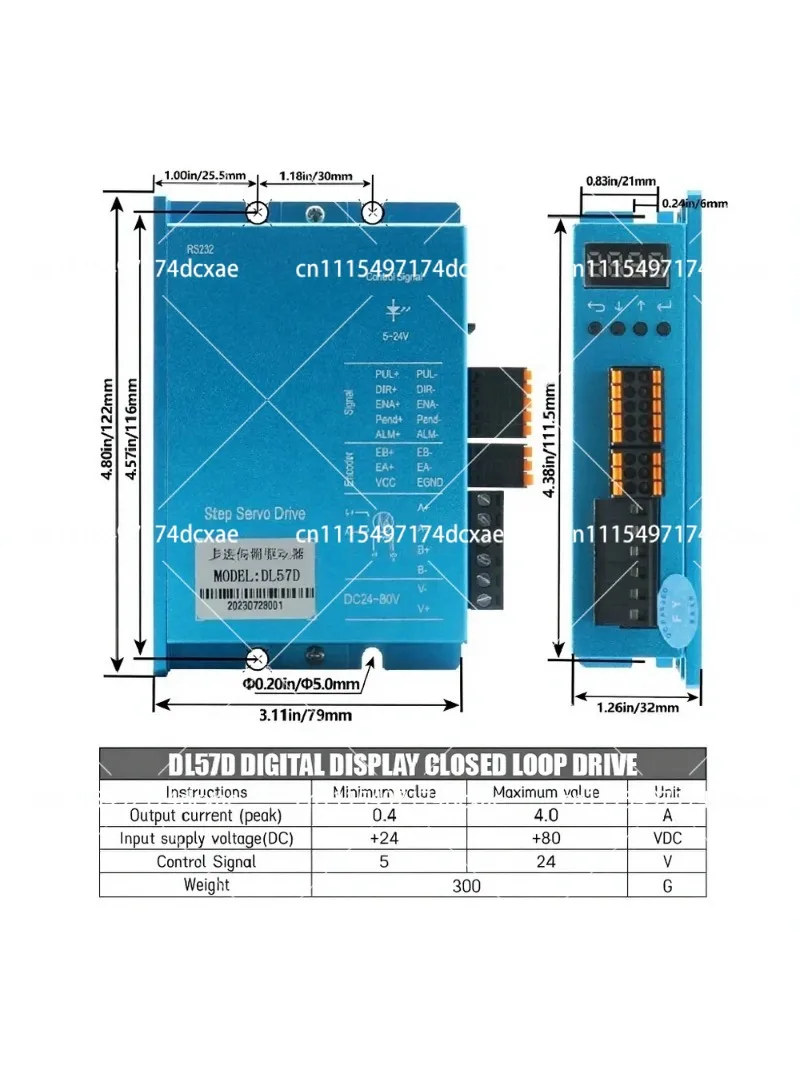 23 Closed Loop Stepper Motor Driver 24-80V Digital Display CNC Controller