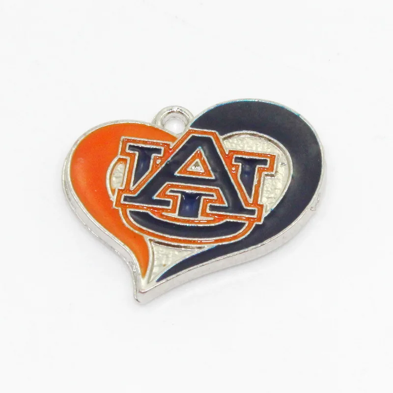 Enamel Hearts American university 12pcs/lot G Sport Charm Dangle Charms Diy Jewelry Accessory Bracelet Hanging Charms