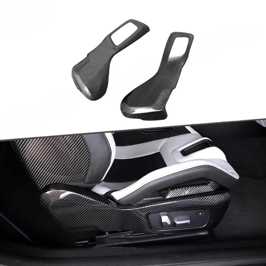 

Dry Carbon Fiber Seat Side Stickers Trim Covers for 2021UP G80 G82 G83 M3 M4 Interiors Kits Seat Trim Frame Panel Cover