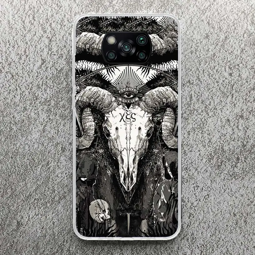 Satanic Goat Satan Devil Phone Case For Xiaomi Poco X3 Nfc X5 X6 Pro M5S M4 M3 F5 F4 F3 F2 F1 X4 GT Soft Cover Silicone Shell