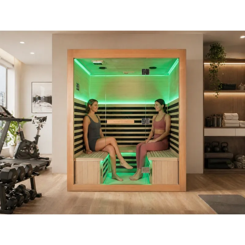 Tempered Glass Door Indoor Sauna Far Infrared Sauna Room Low Emf Infrared Sauna
