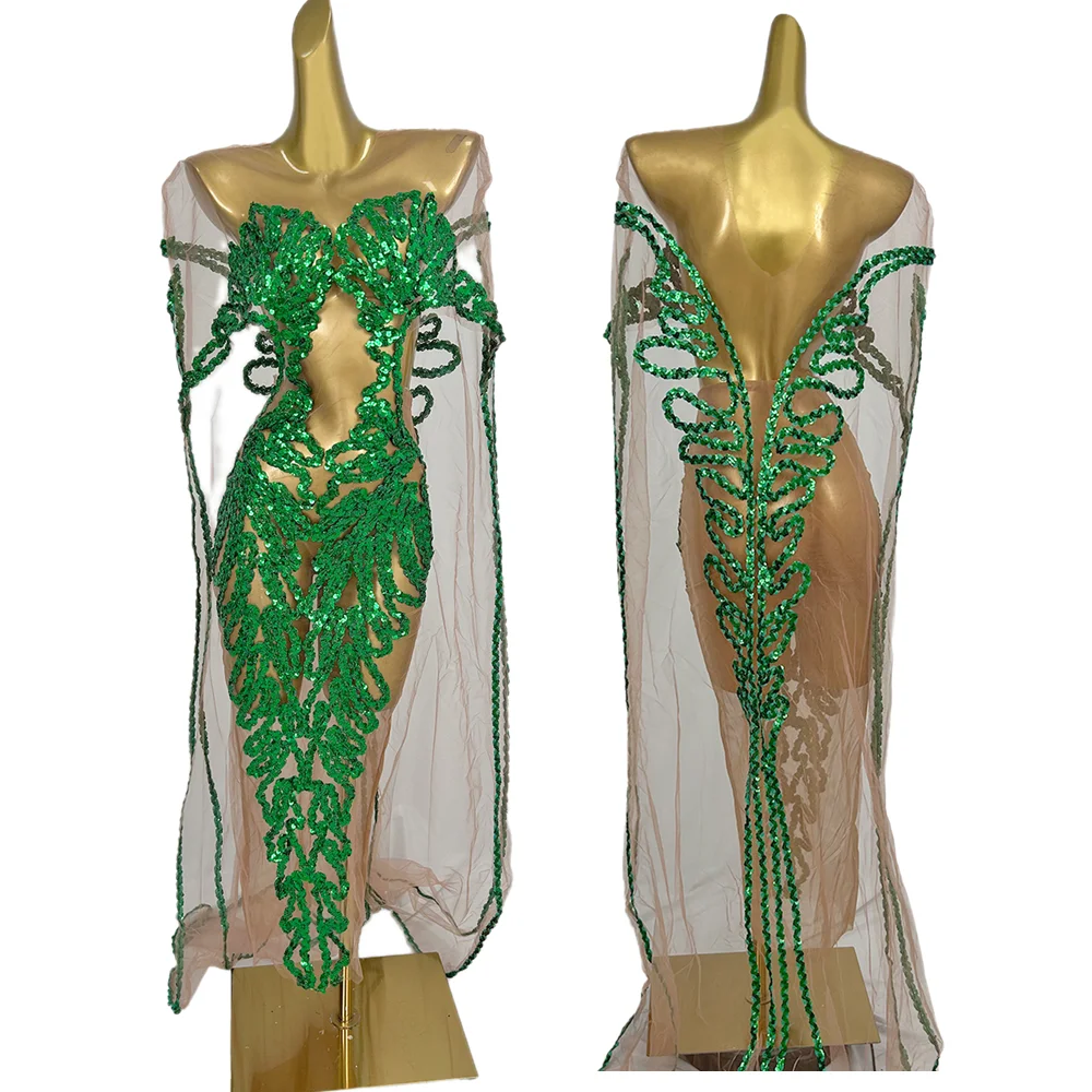 Vestido largo de fiesta de banquete con lentejuelas brillantes, trajes de Stripper para mujer, vestido de cena transparente para mujer, vestido Maxi de noche para graduación