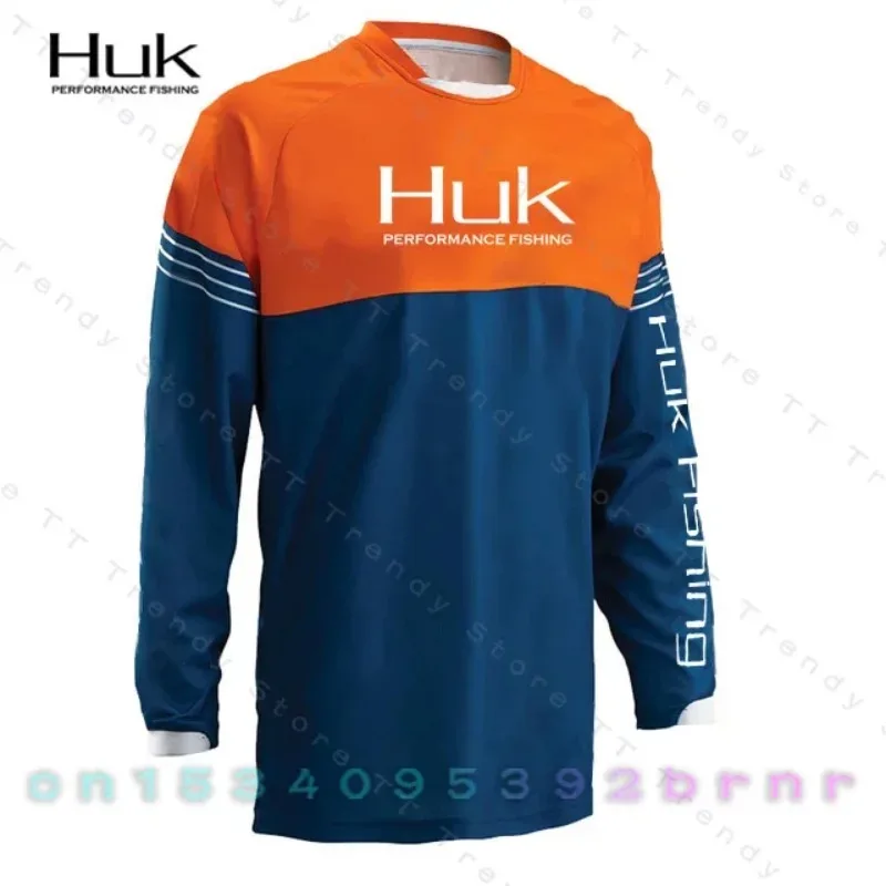 HUK-ropa de pesca de manga larga para hombre, ropa de pesca con rendimiento UV para exteriores, camisetas de pesca Upf, protector solar, transpirable, antimosquitos