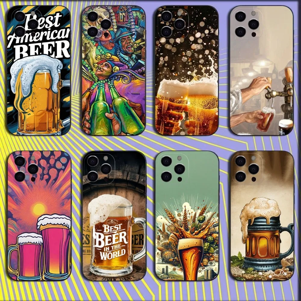 

Beer Alcohol Phone Case For iPhone 16,15,14,13,12,11,Mini,Pro,SE,MAX White Matte Shockproof Cover