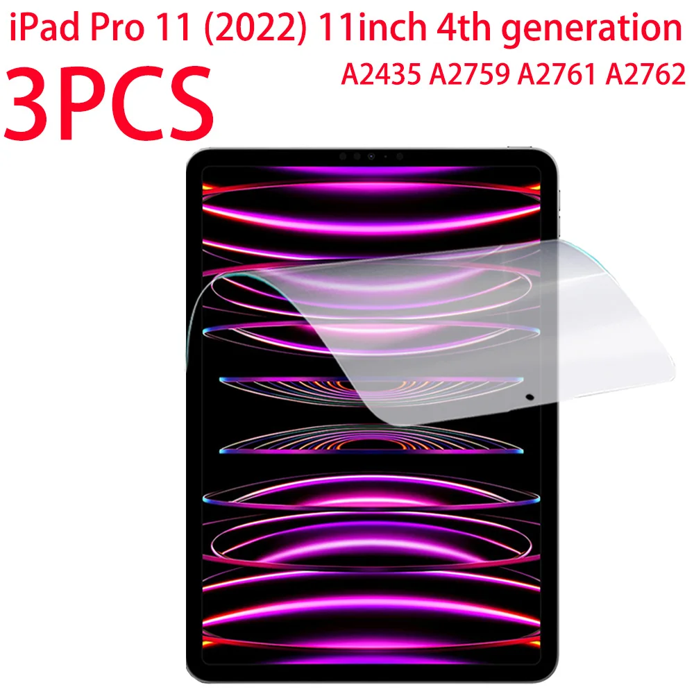 

3 Packs PET Soft Film Screen Protector For Apple iPad Pro 11 inch 2022 4th Gen A2435 A2759 A2761 A2762 Protective Film